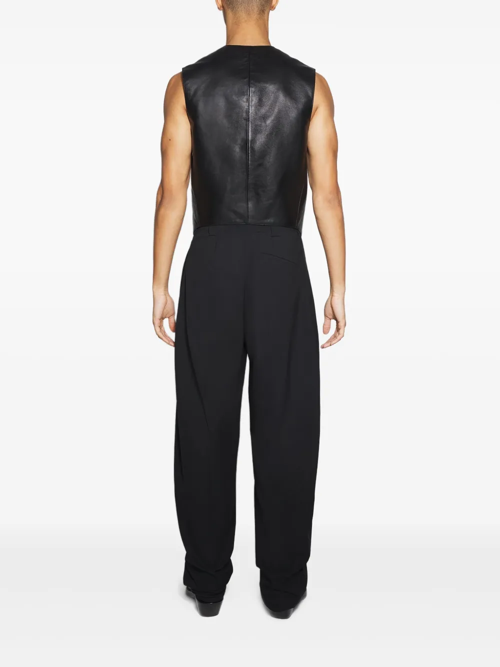 Mugler Broek met geplooide voorkant Zwart
