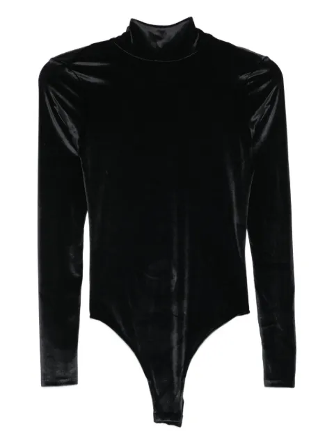 Mugler high-neck velvet bodysuit