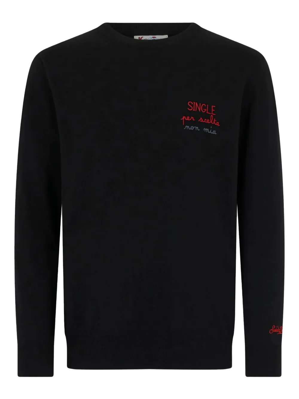 MC2 Saint Barth Heron embroidered crew-neck sweater Zwart