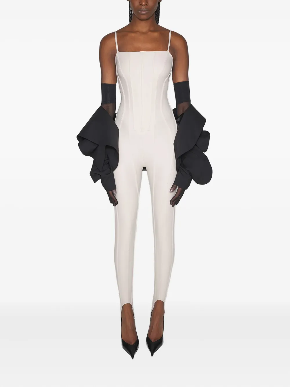 Mugler corset-detail jumpsuit | White | Image 1