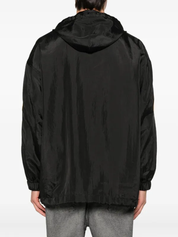 Balenciaga Hooded logo-embroidered Jacket | Black | FARFETCH