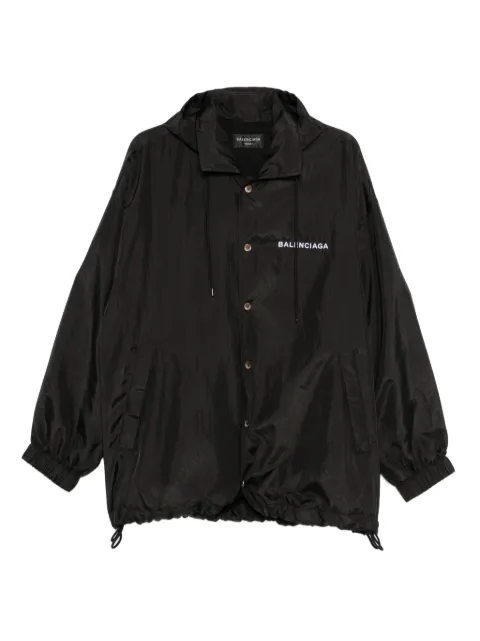 Balenciaga hooded logo-embroidered jacket