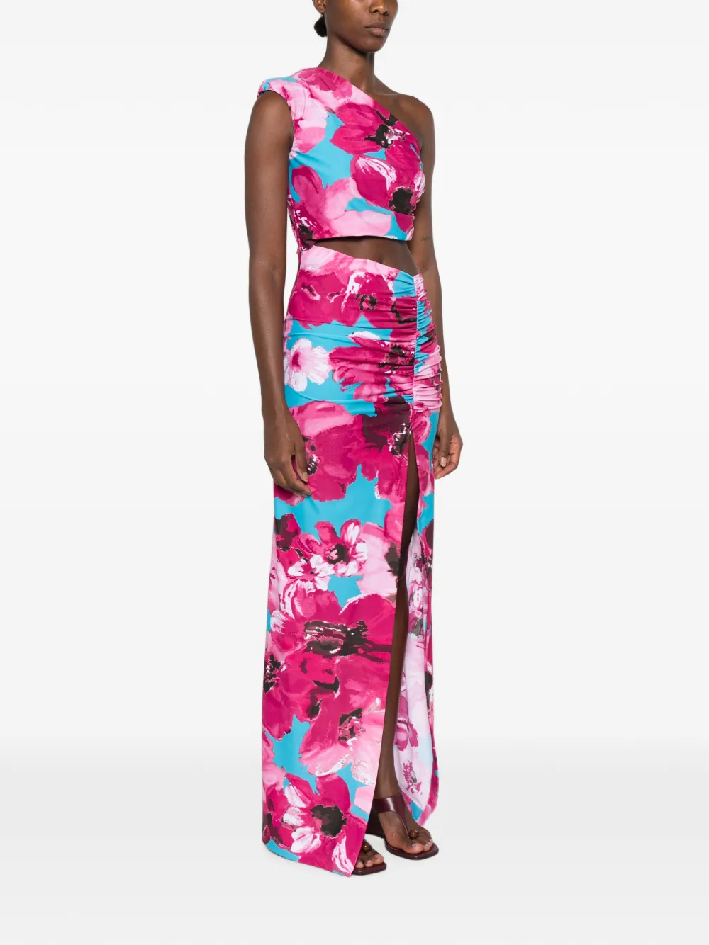 Amen Maxi-jurk met bloemenprint Roze
