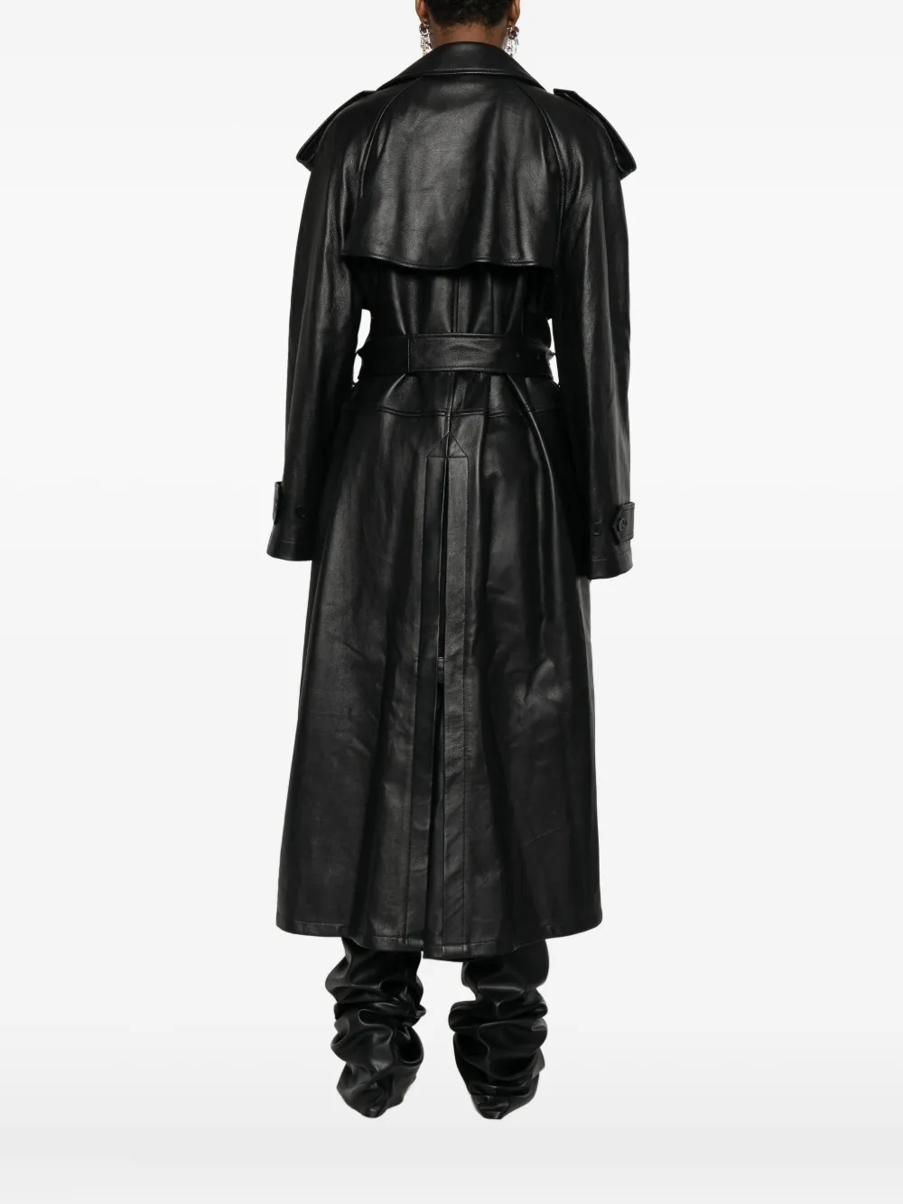 Balenciaga Leren trenchcoat Zwart