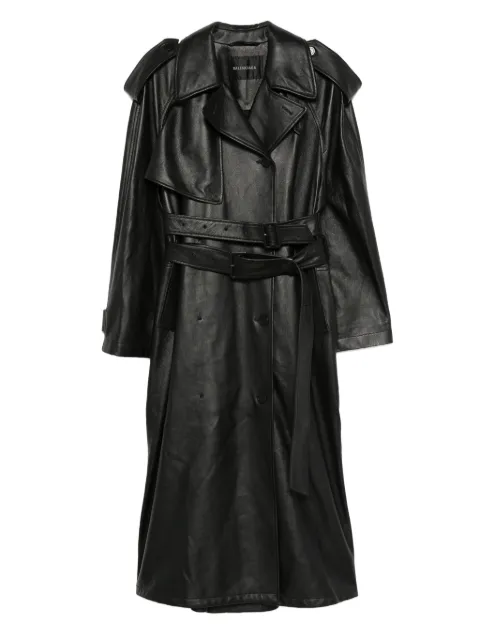 Balenciaga belted leather trench coat