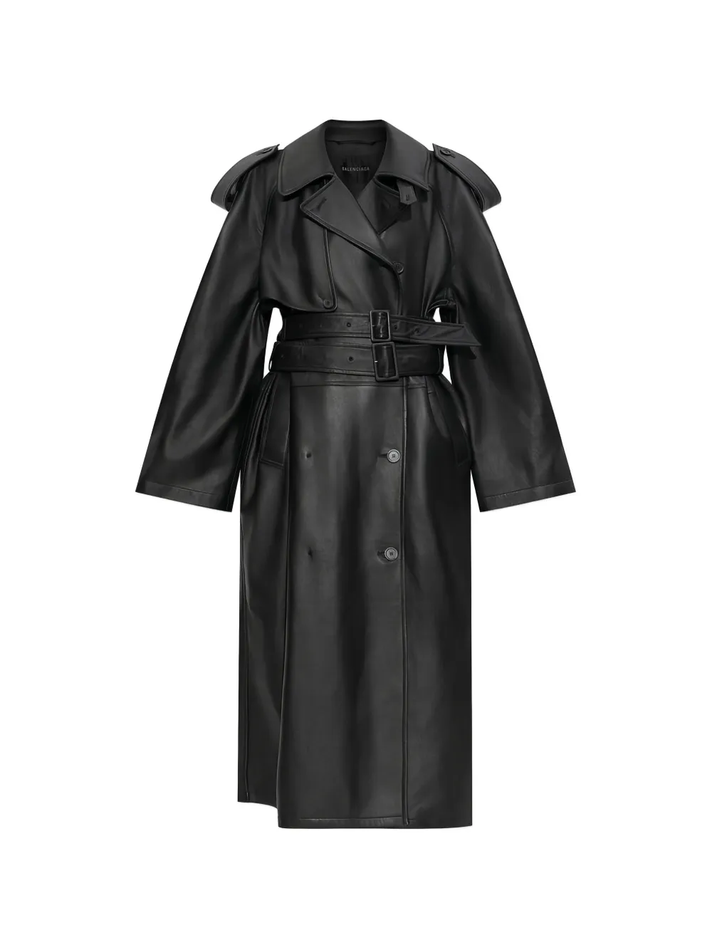 Balenciaga レザー トレンチコート | ブラック | FARFETCH JP