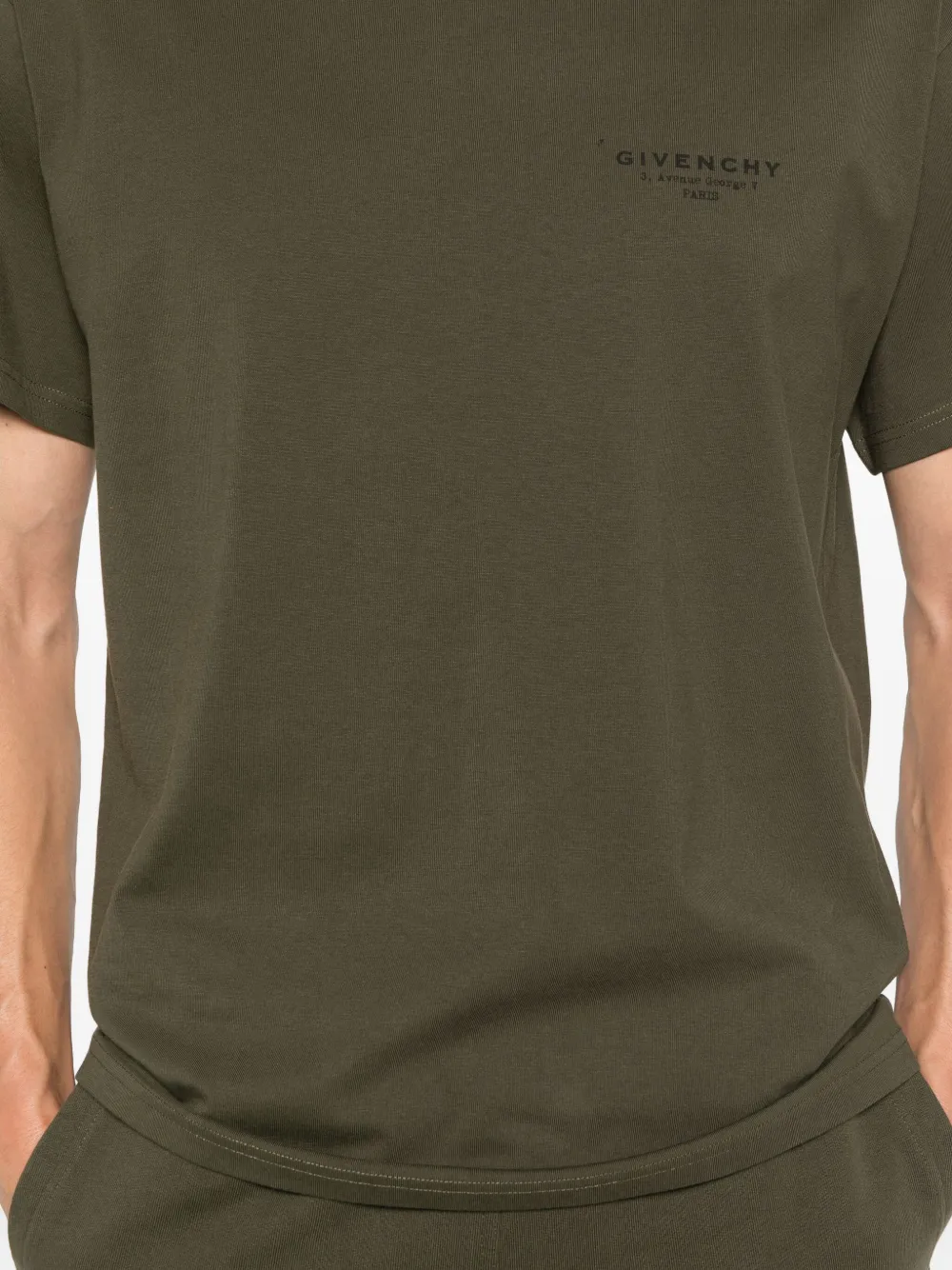 Givenchy logo-print cotton T-shirt Groen