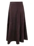 Róhe A-line suede midi skirt - Brown