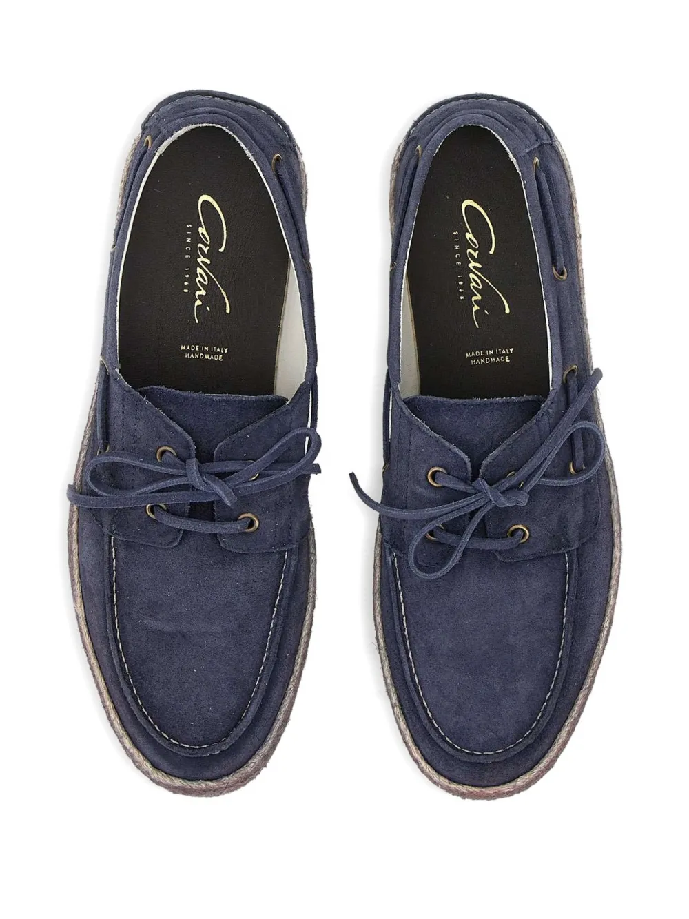 corvari leather boat shoes Blue