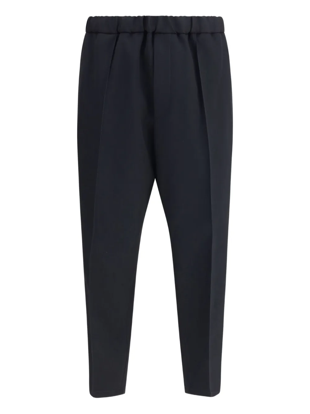 elastic-waist wool trousers