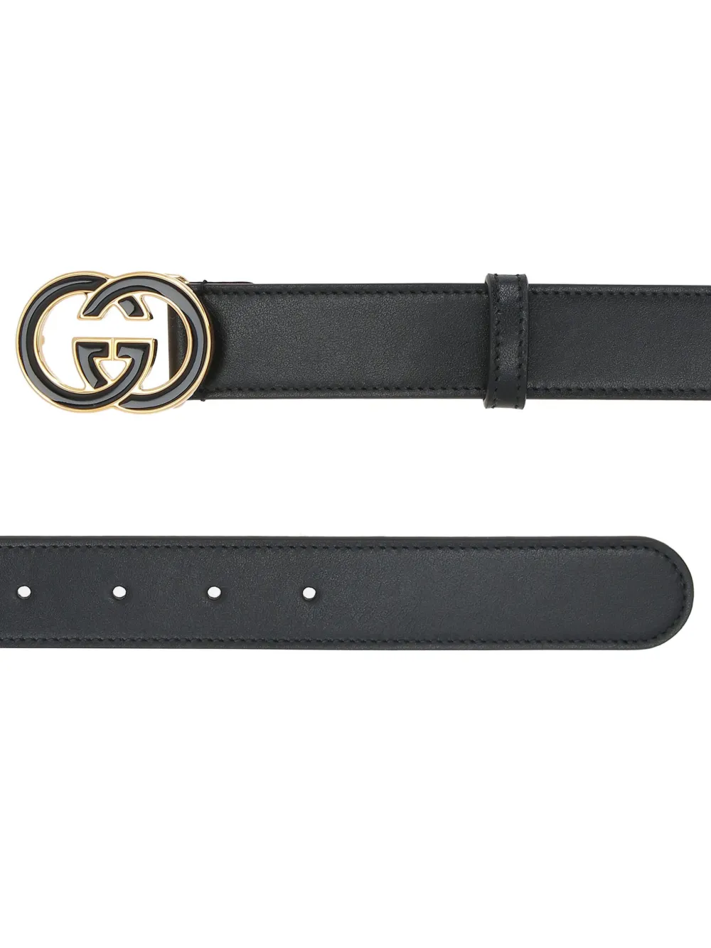 Gucci Interlocking-G leather belt - Zwart
