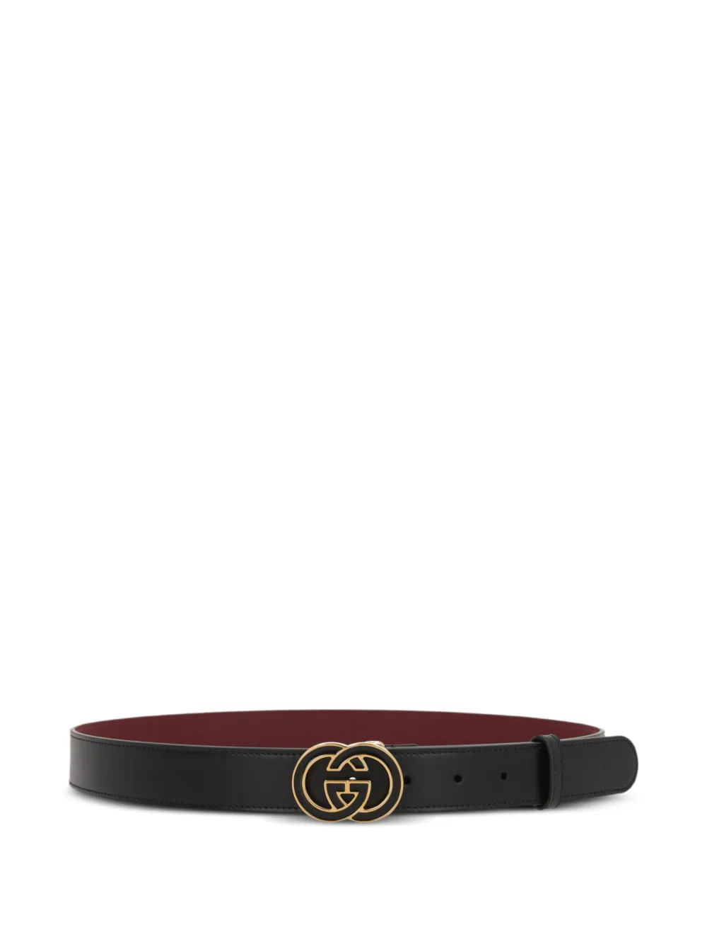Gucci Belt With Interlocking G Buckle In Black
