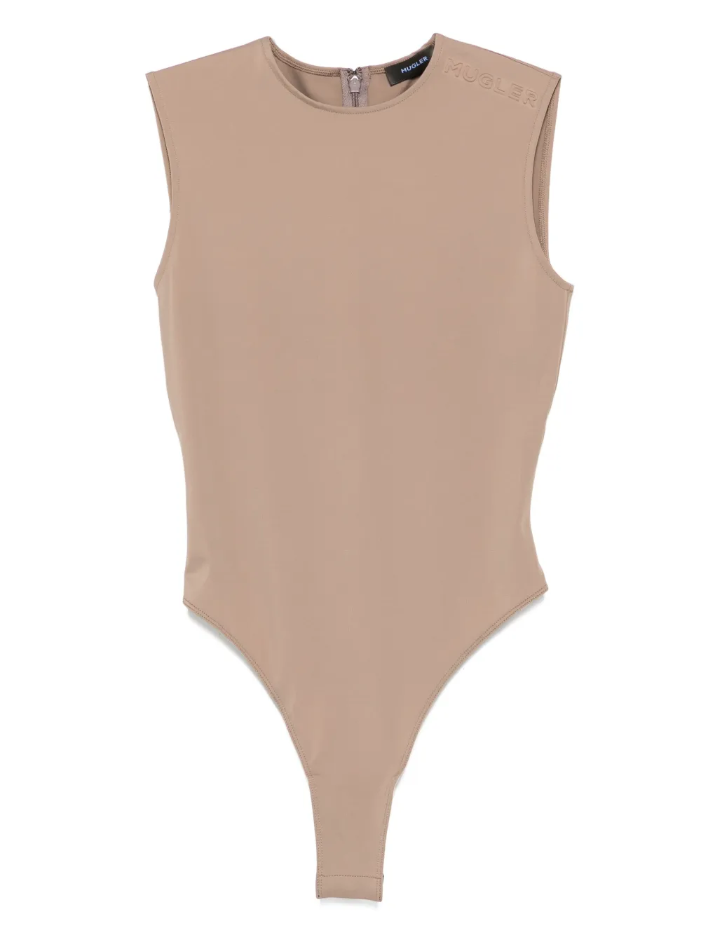 Mugler Sleeveless Bodysuit In Neutral