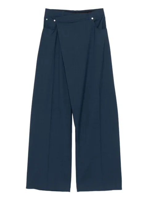 Mugler wrap pocketed wide-leg trousers