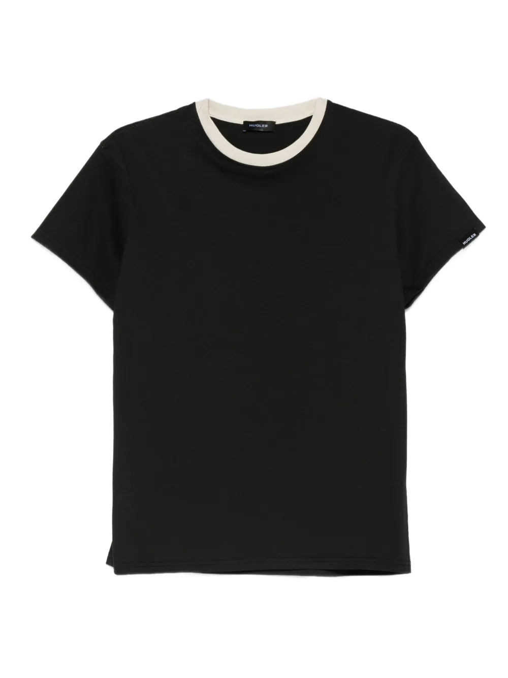 Mugler T-Shirt mit Kontrastkragen | Schwarz | Image 1