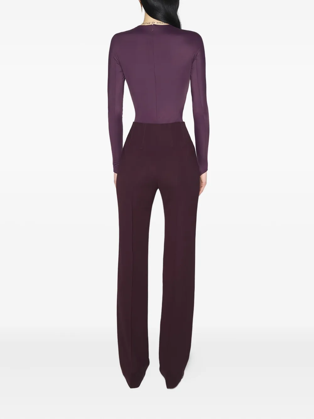 Mugler embossed-logo long-sleeve bodysuit Paars