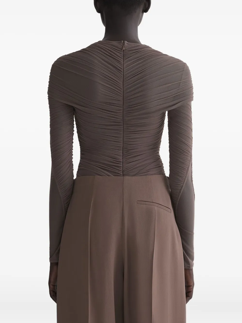 Mugler T-shirt met lange mouwen Bruin