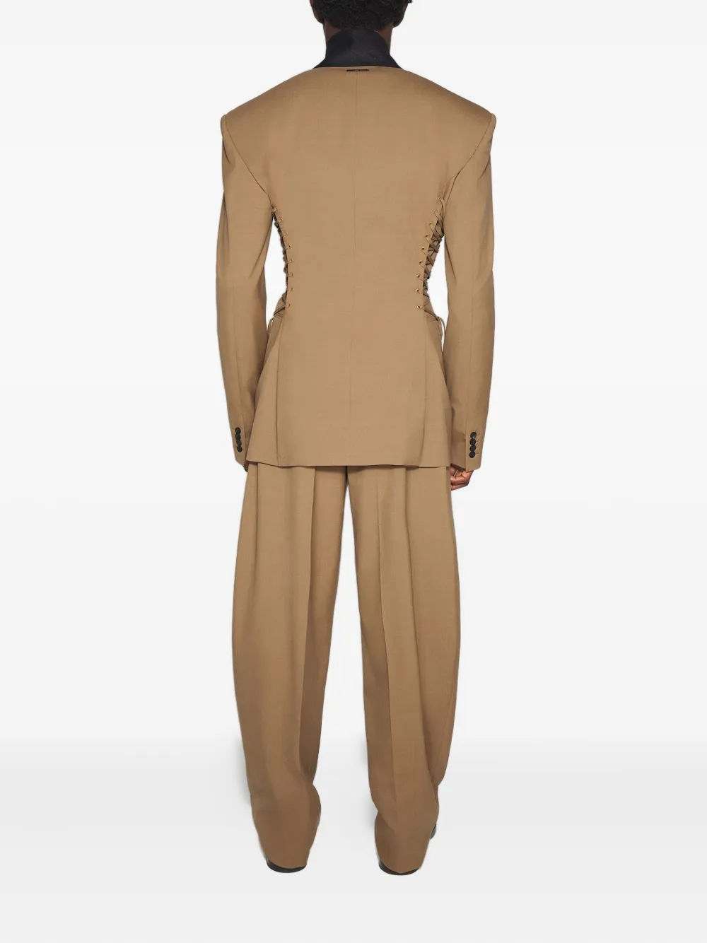 Mugler Geplooide broek in ballonvorm - Beige