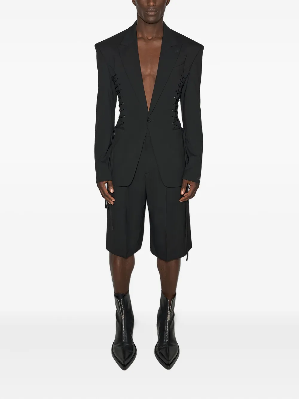 Mugler lace-up padded-shoulder jacket | Suit & Dinner Jackets | Image 2