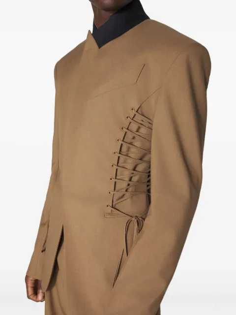 Mugler lace-up panel tailored jacket