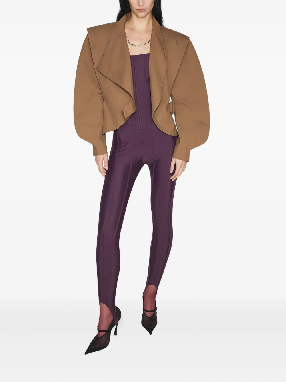 Mugler Jumpsuit met korset-detail - Paars