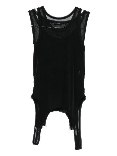 Mugler layered-mesh tank top
