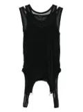 Mugler layered-mesh tank top - Black
