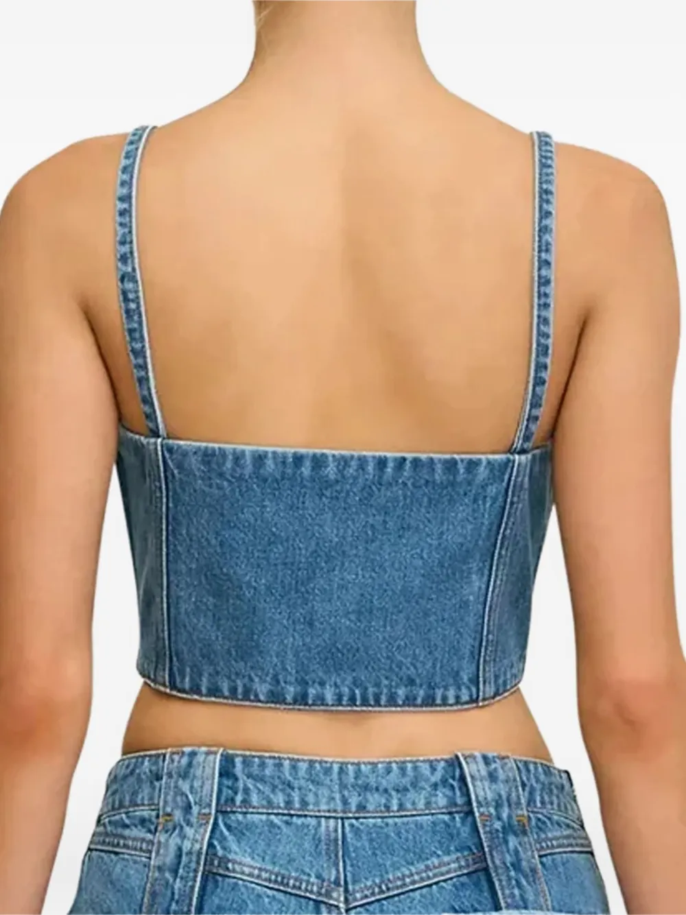 Cult Gaia Lauren denim tanktop Blauw