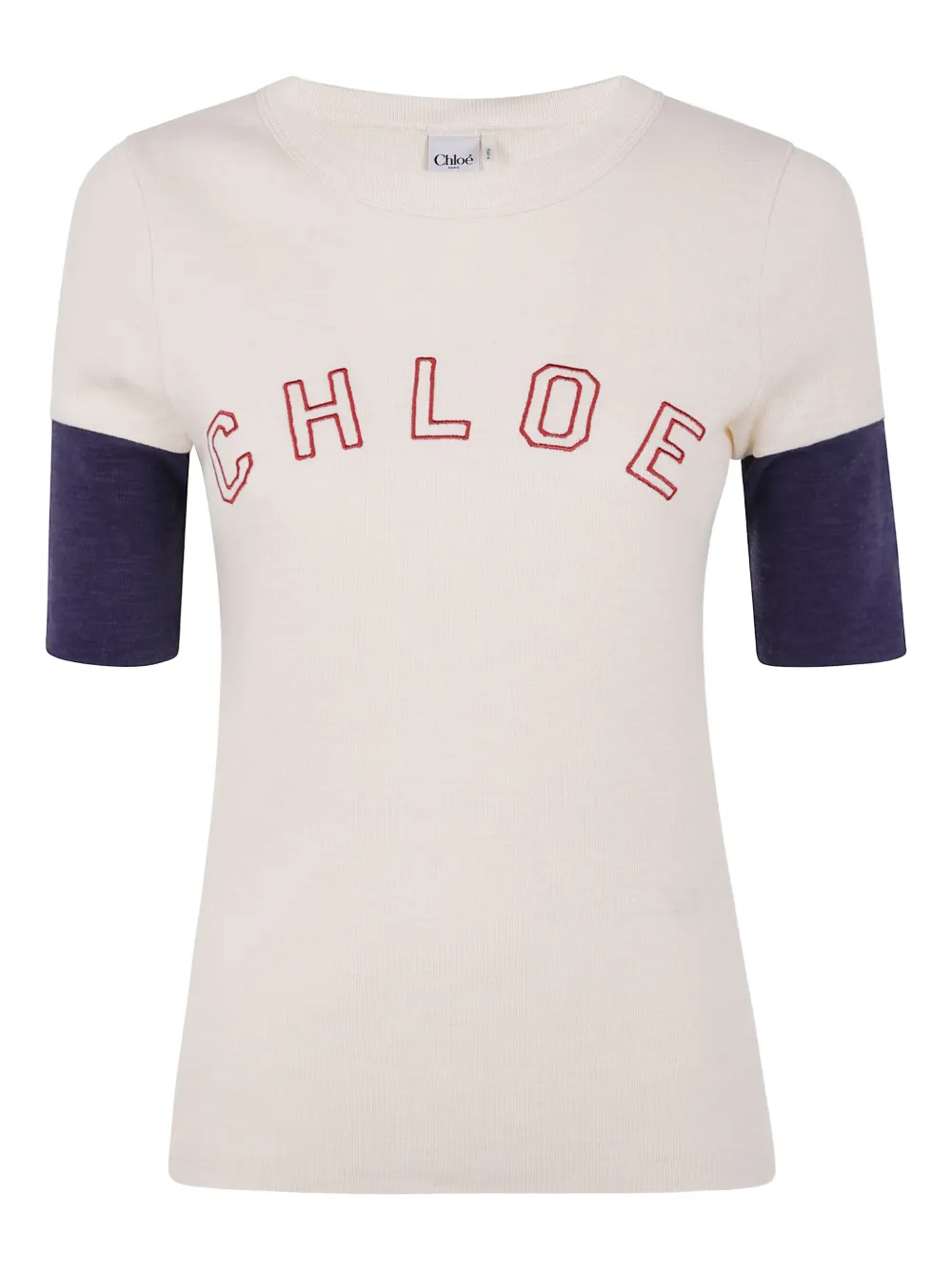 Chloé embroidered-logo ribbed top | White | Image 1