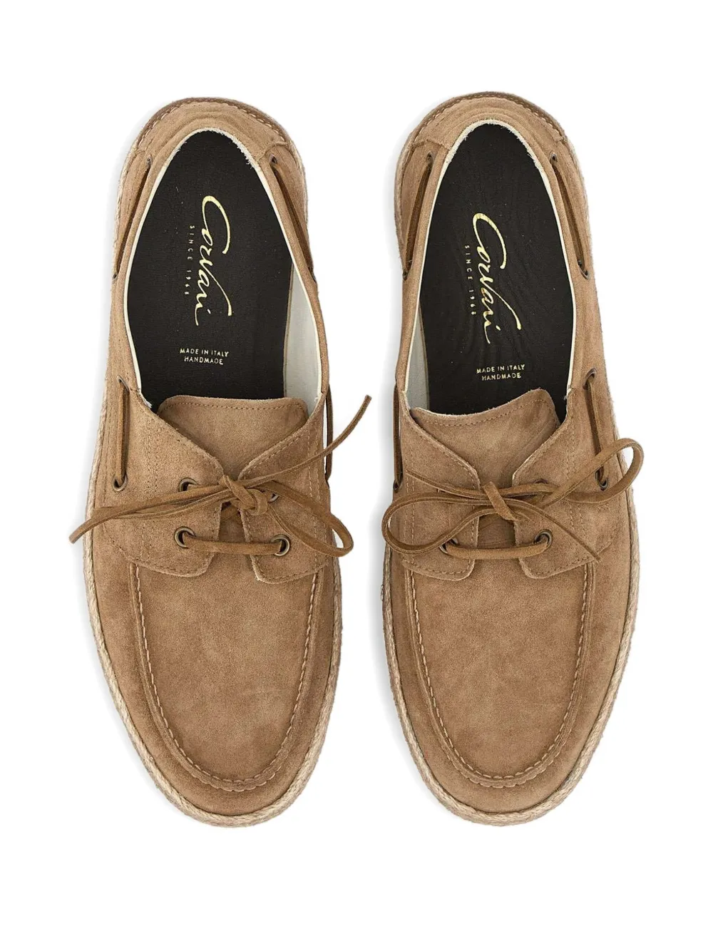 corvari 1933 Velour suede boat shoes Brown