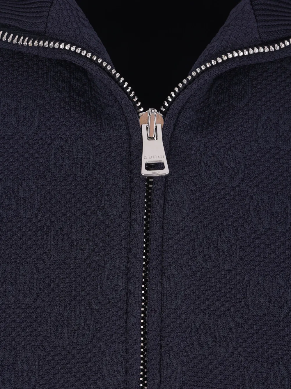 Gucci Gg-pattern Zip-up Sweatshirt In Blue