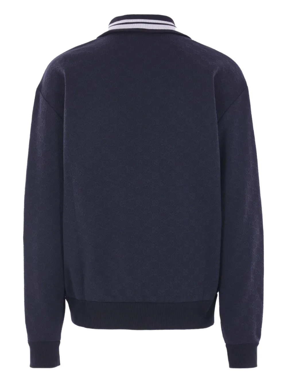 Gucci Sweater met GG-patroon en rits - Blauw