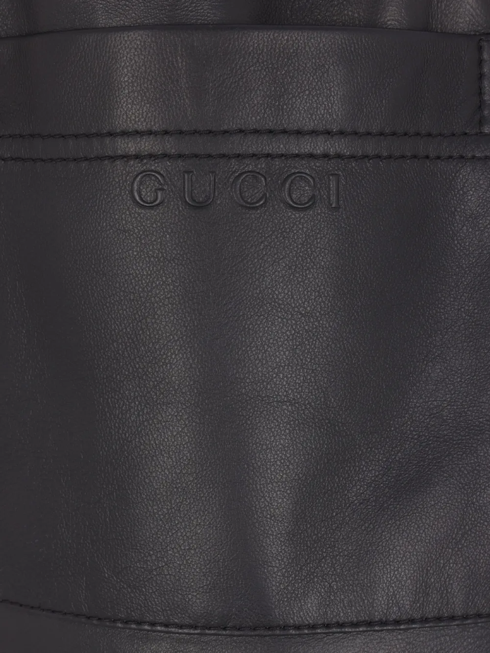 Gucci Black Bermuda Shorts With Elasticated Waist And Logo Lettering In Leather Man In Black