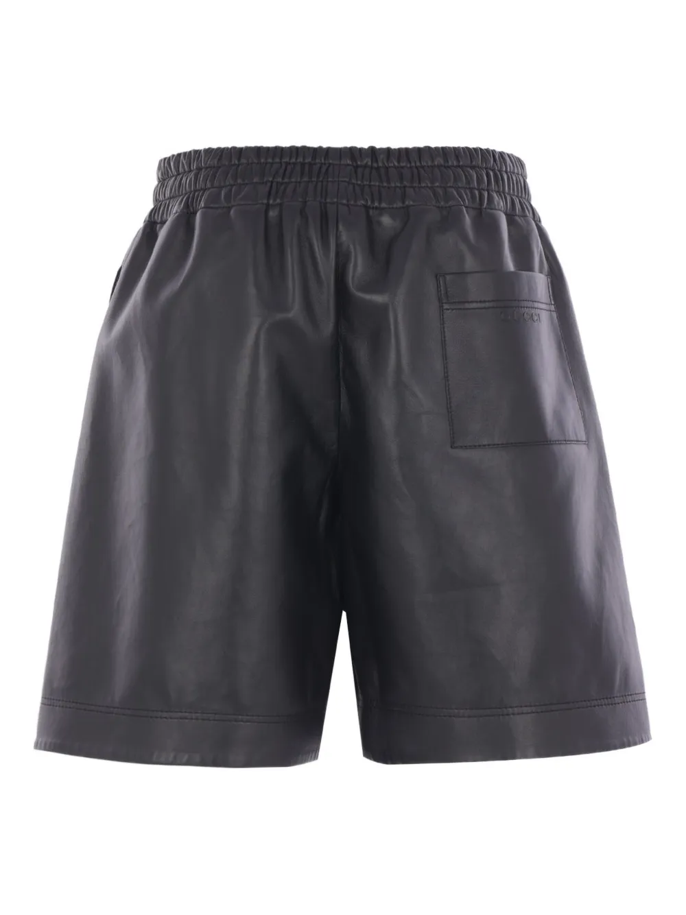 Gucci elasticated-waistband leather shorts - Zwart