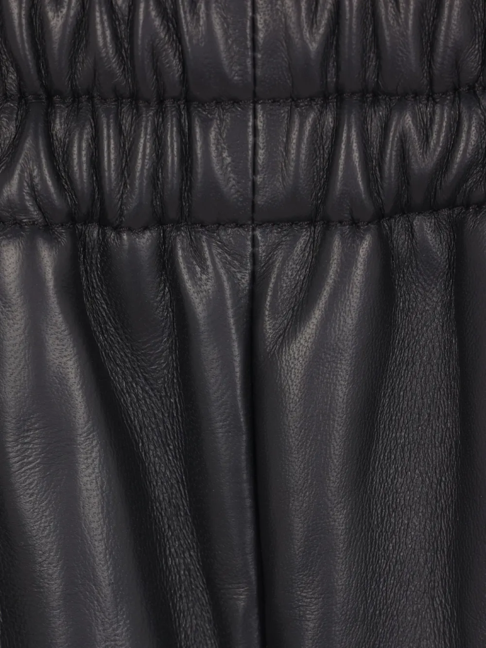 Gucci Black Bermuda Shorts With Elasticated Waist And Logo Lettering In Leather Man In Black