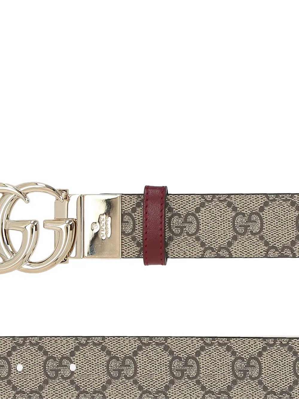 Gucci Omkeerbare leren riem met GG-gesp Bruin