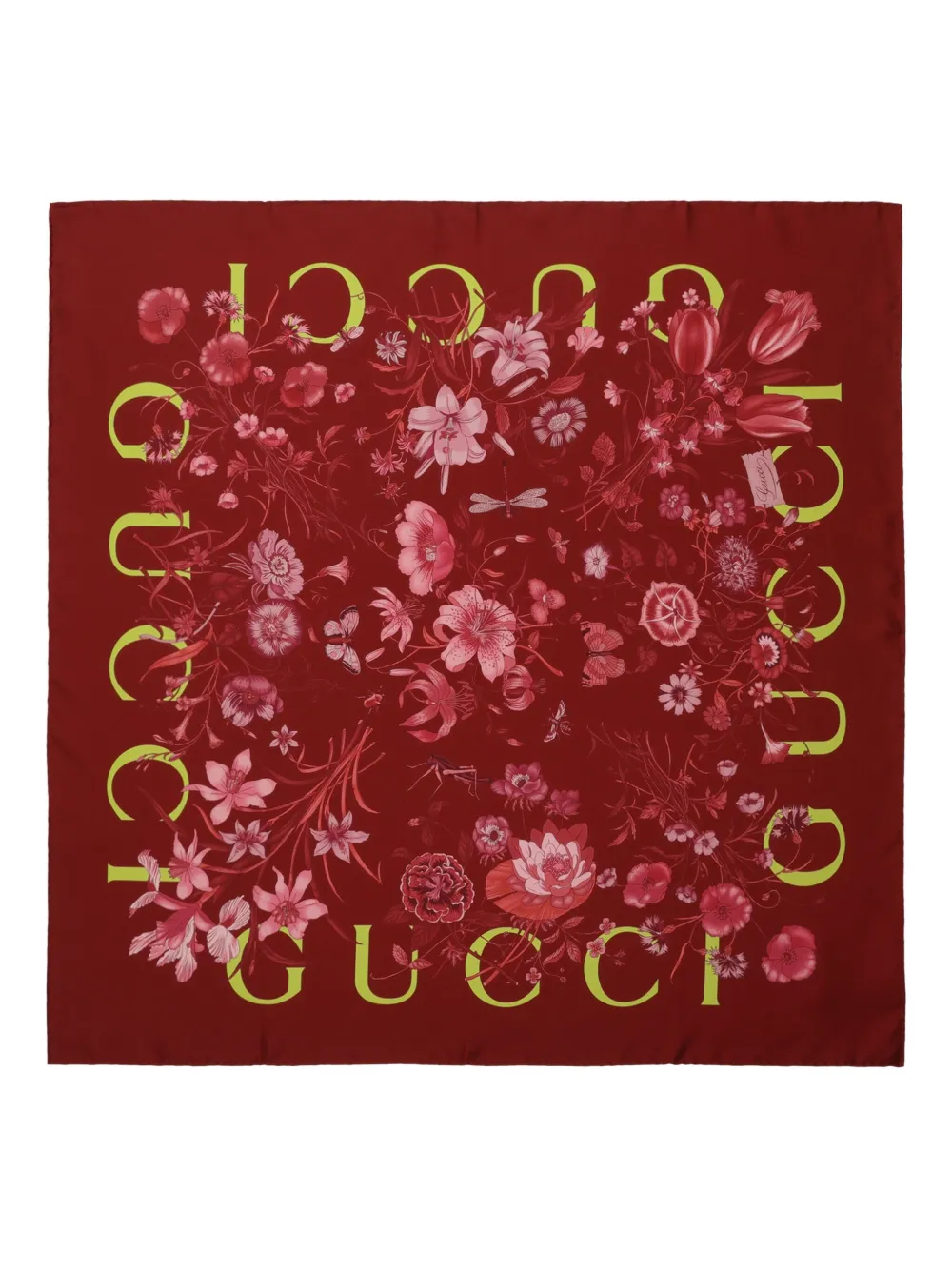 Gucci floral-print scarf - レッド Gucci floral-print scarf - レッド