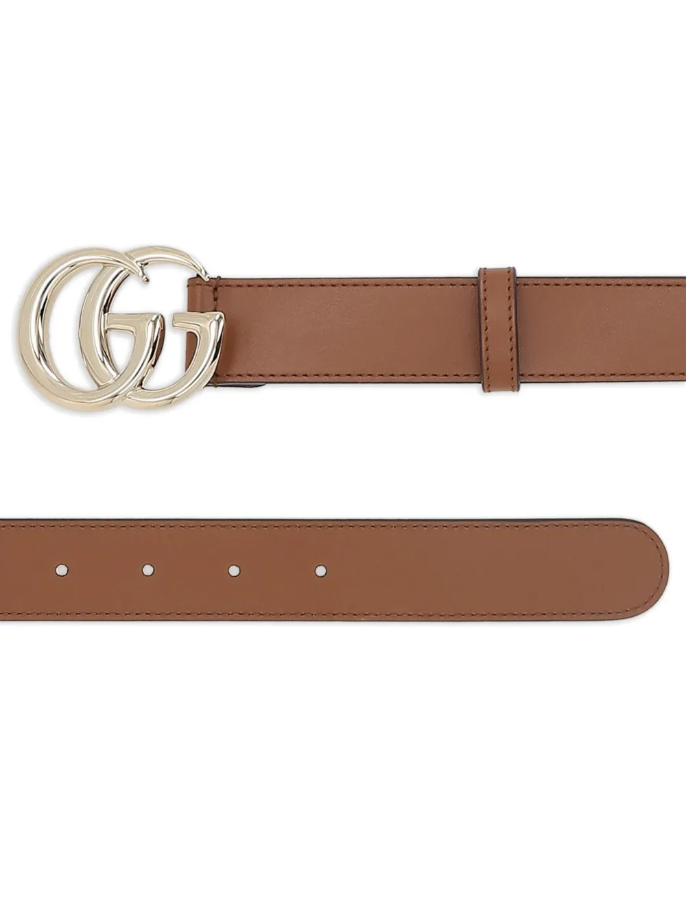 Gucci Leren riem met GG-gesp Bruin