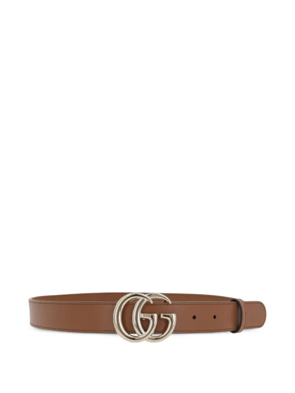 GUCCI ダブルGバックル ベルト ブラウン/ベージュ Gucci ダブルG バックル レザーベルト | ブラウン | FARFETCH JP