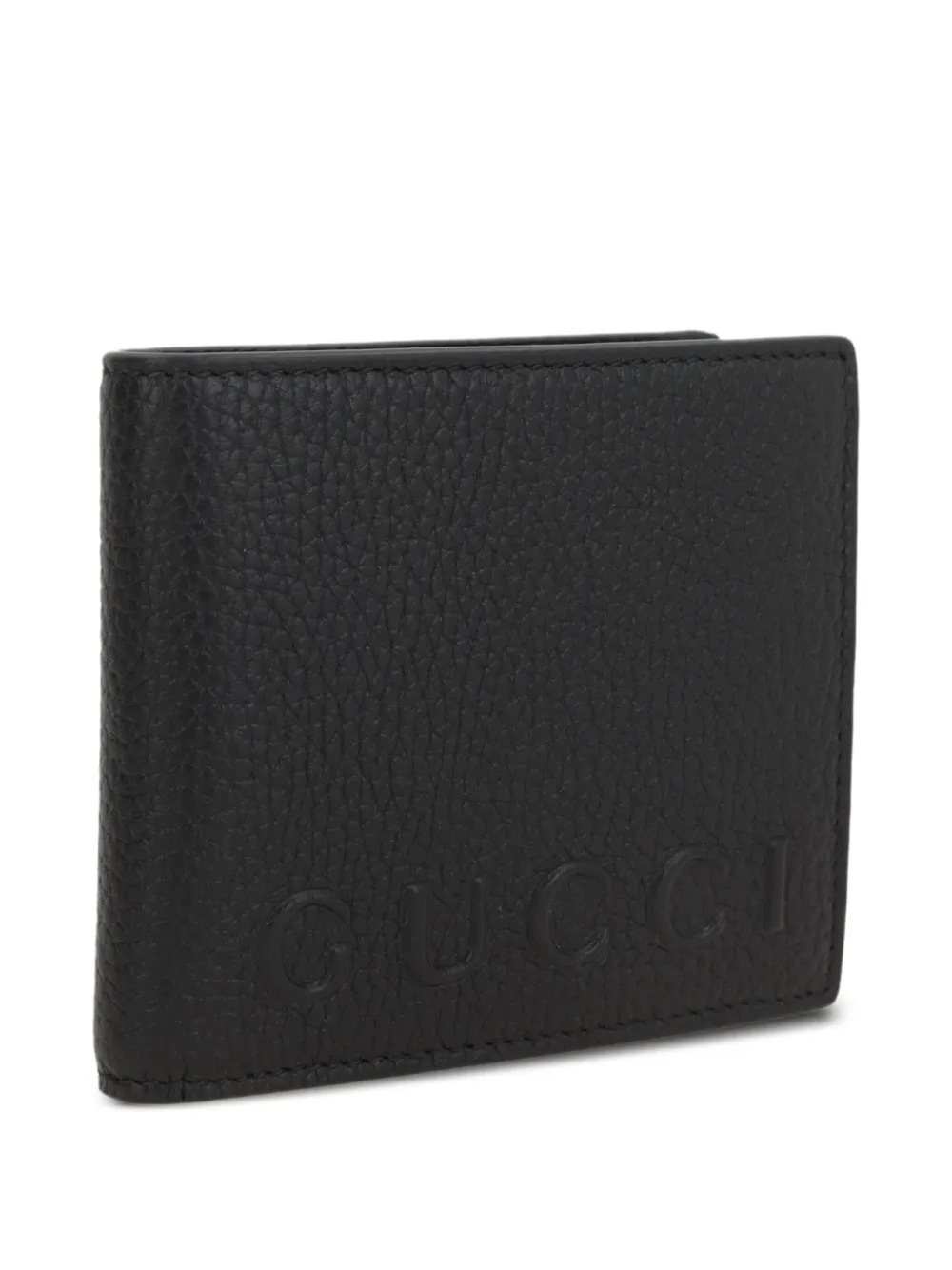 Gucci Leren portemonnee met logo-reliëf Zwart