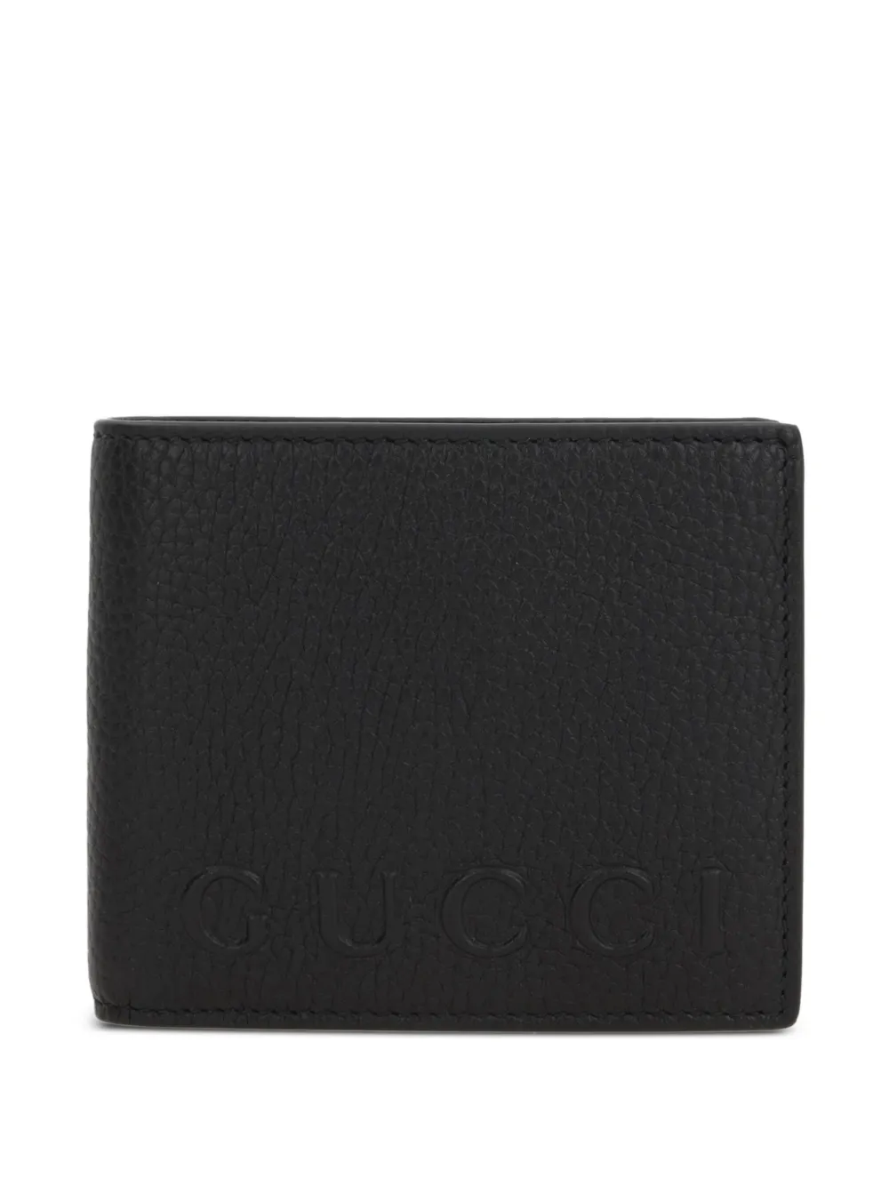 Gucci Leren portemonnee met logo-reliëf Zwart