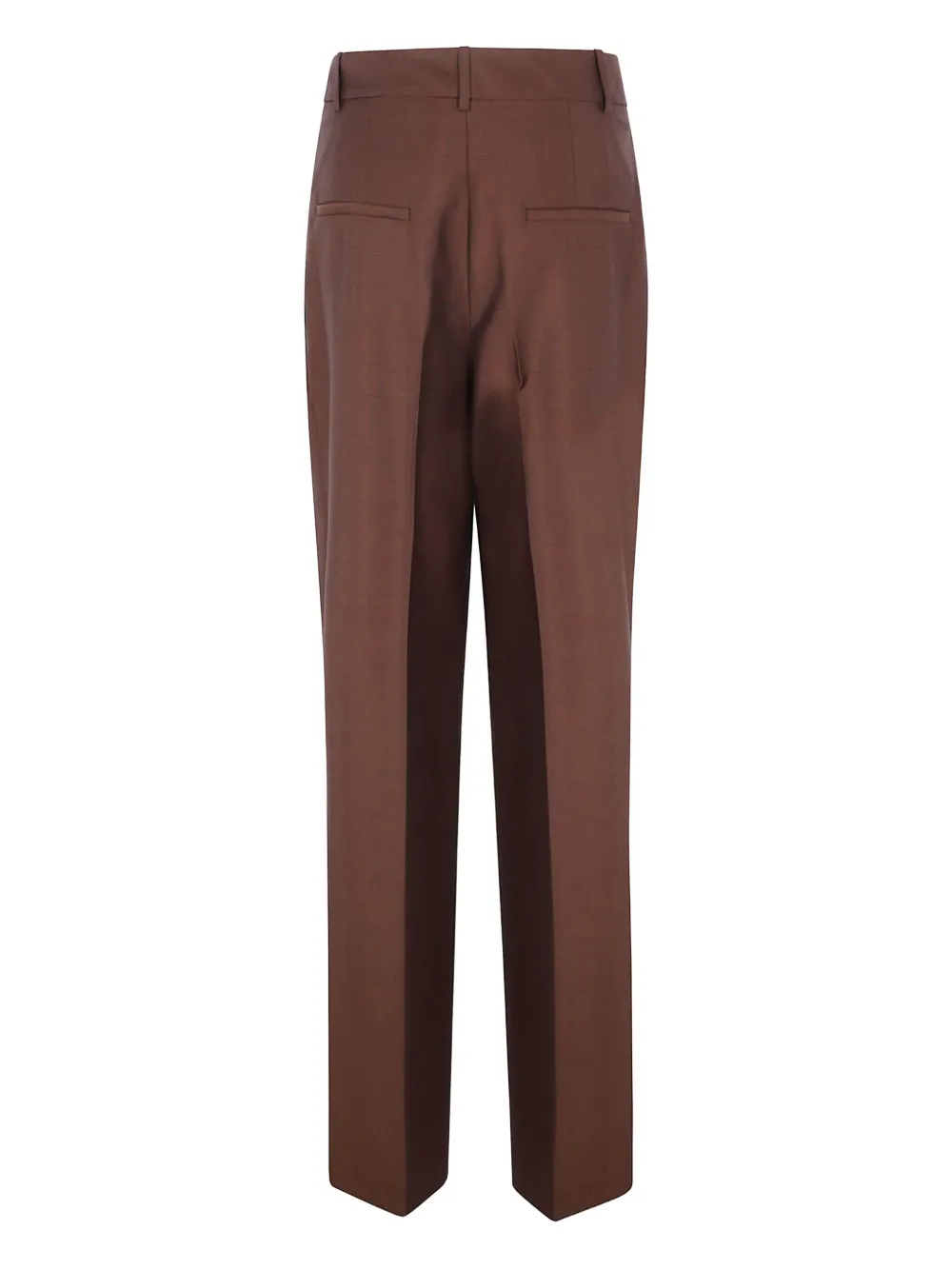 Róhe Broek met geplooid detail - Bruin