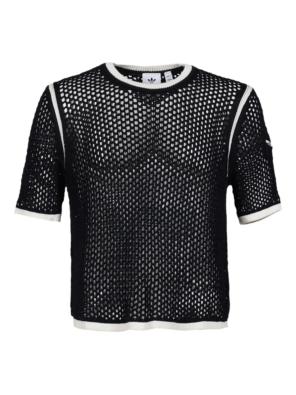 mesh-knit short-sleeved T-shirt