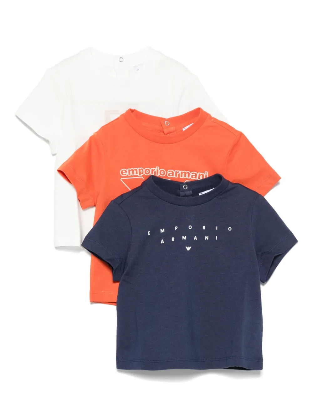 Emporio Ar i Kids logo-print T-shirts (pack of three) Blauw