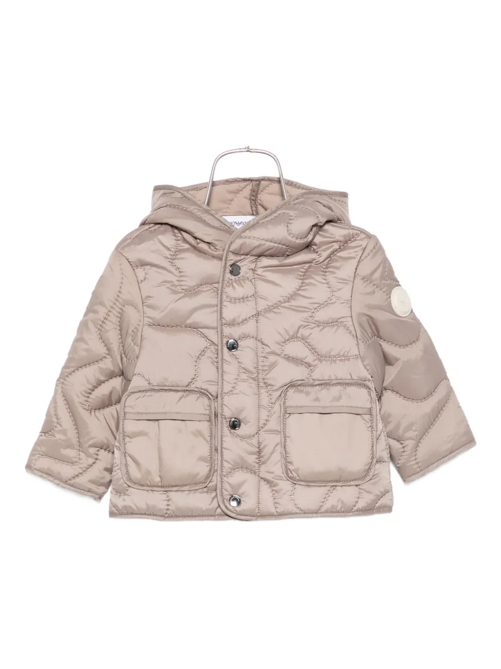 Emporio Ar i Kids quilted hooded jacket Groen