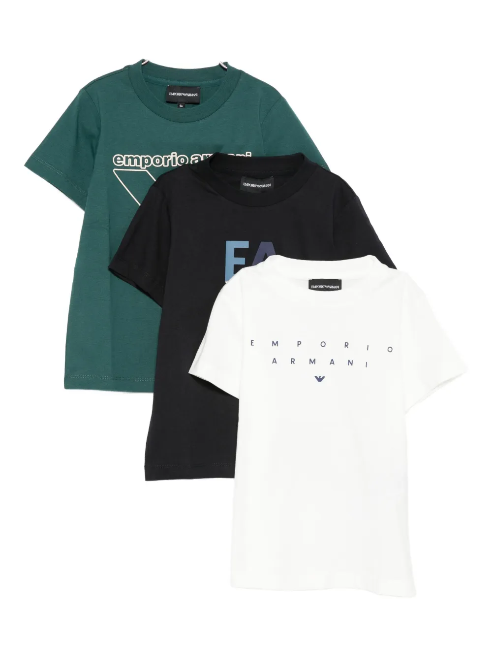 Emporio Ar i Kids logo-print T-shirts (pack of three) Wit