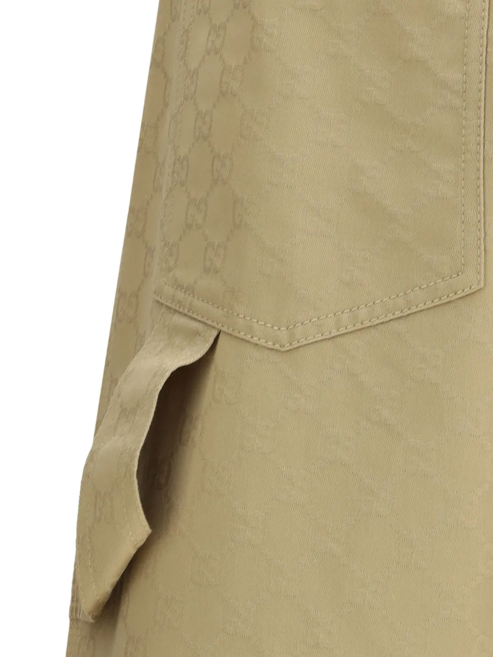 Gucci Broek met opgestikte zak en GG-monogram Beige