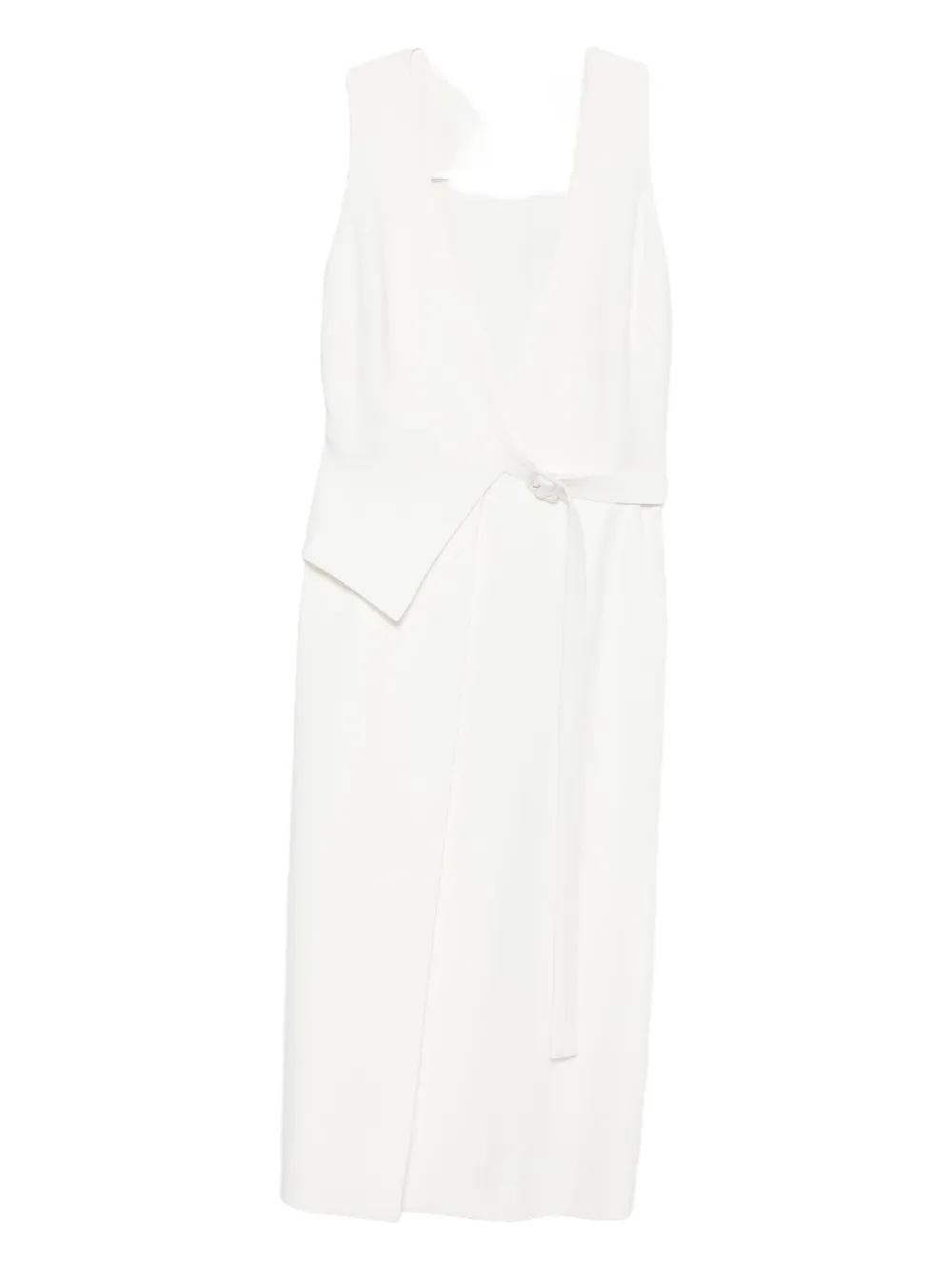 Ermanno Scervino Wrap-effect Sleeveless Dress In White