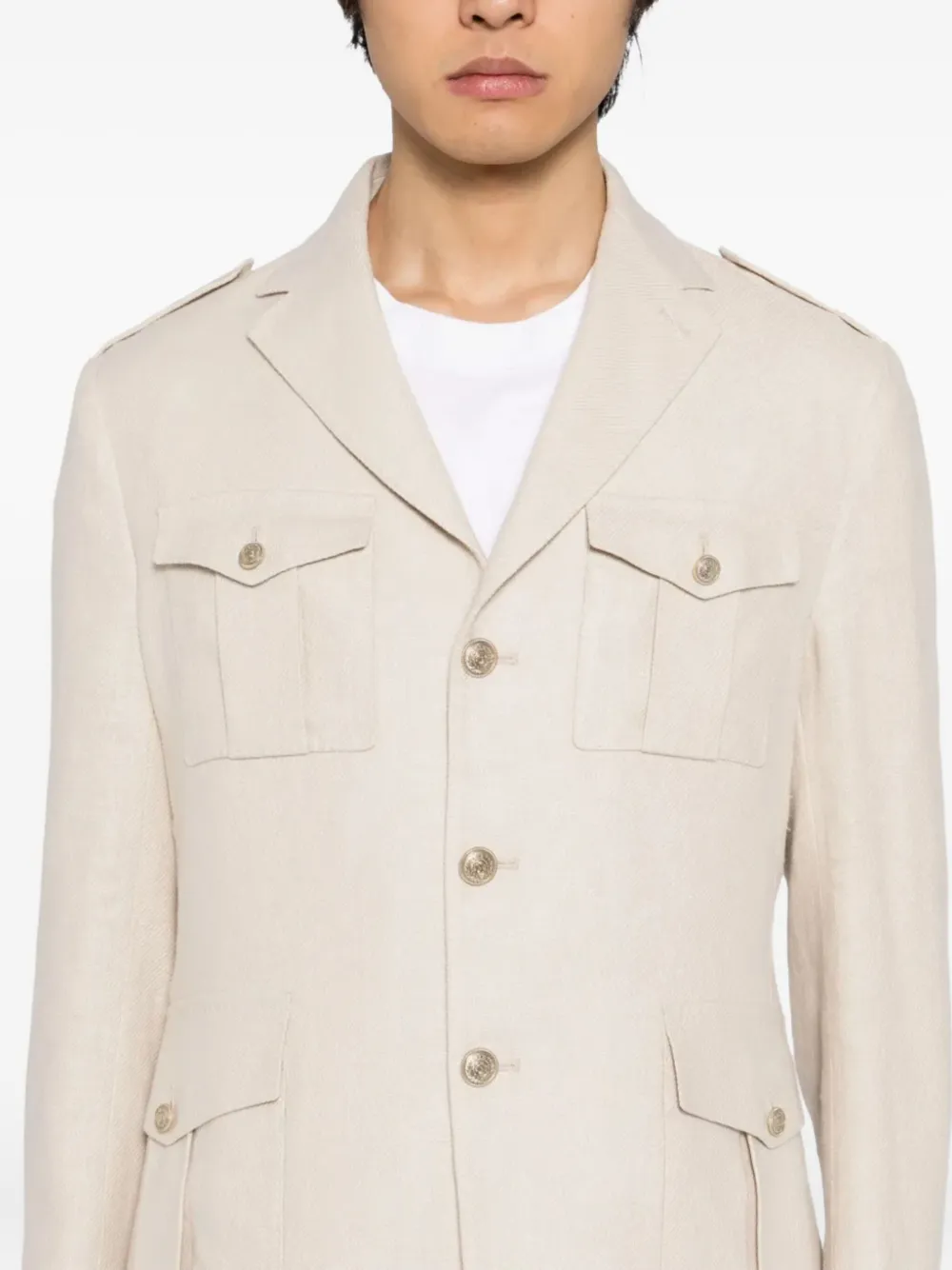 Eleventy Katoenen blazer met klepzak Beige