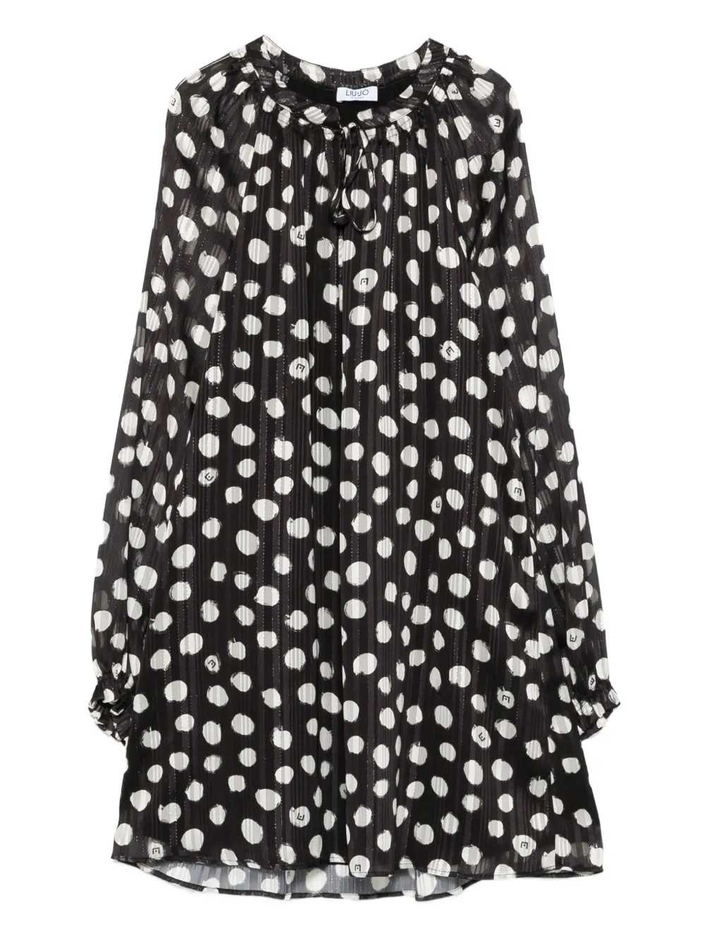 LIU JO polka-dot tie-neck dress | Black | Image 1